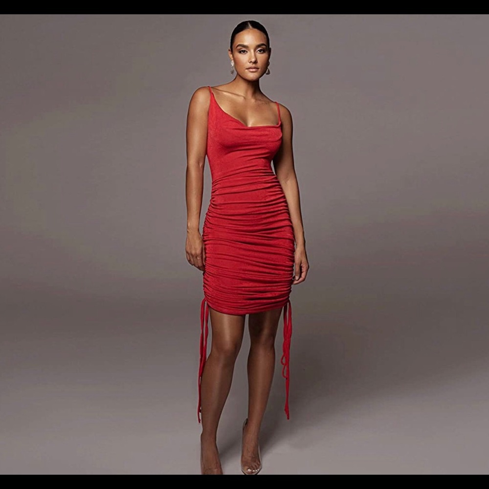 JLUXLABEL RED WOJEK SLINKY DRESS